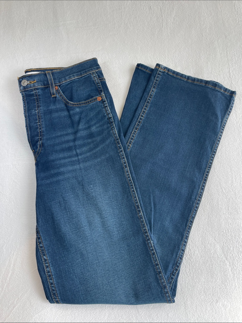 RE/DONE 90s High Rise Loose Jeans Deep Adele Blue NWT 27